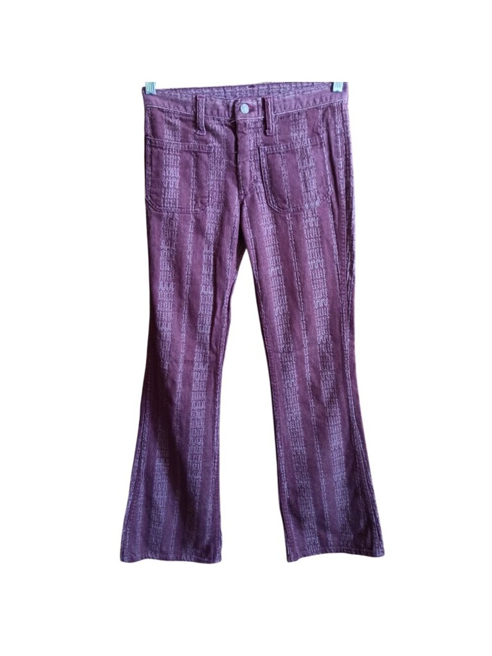 28x31 True Vintage Lee Leens 1960's Purple Feather Stripe Bootcut Jeans USA